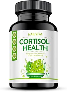 Cortisol Support Supplement with Magnesium Glycinate, L-Theanine, Ashwagandha, Phosphatidylserine,Rhodiola Rosea 15-in-1 Hormone Balance for Women Men Mood, Focus, Sleep Support 60 Capsules