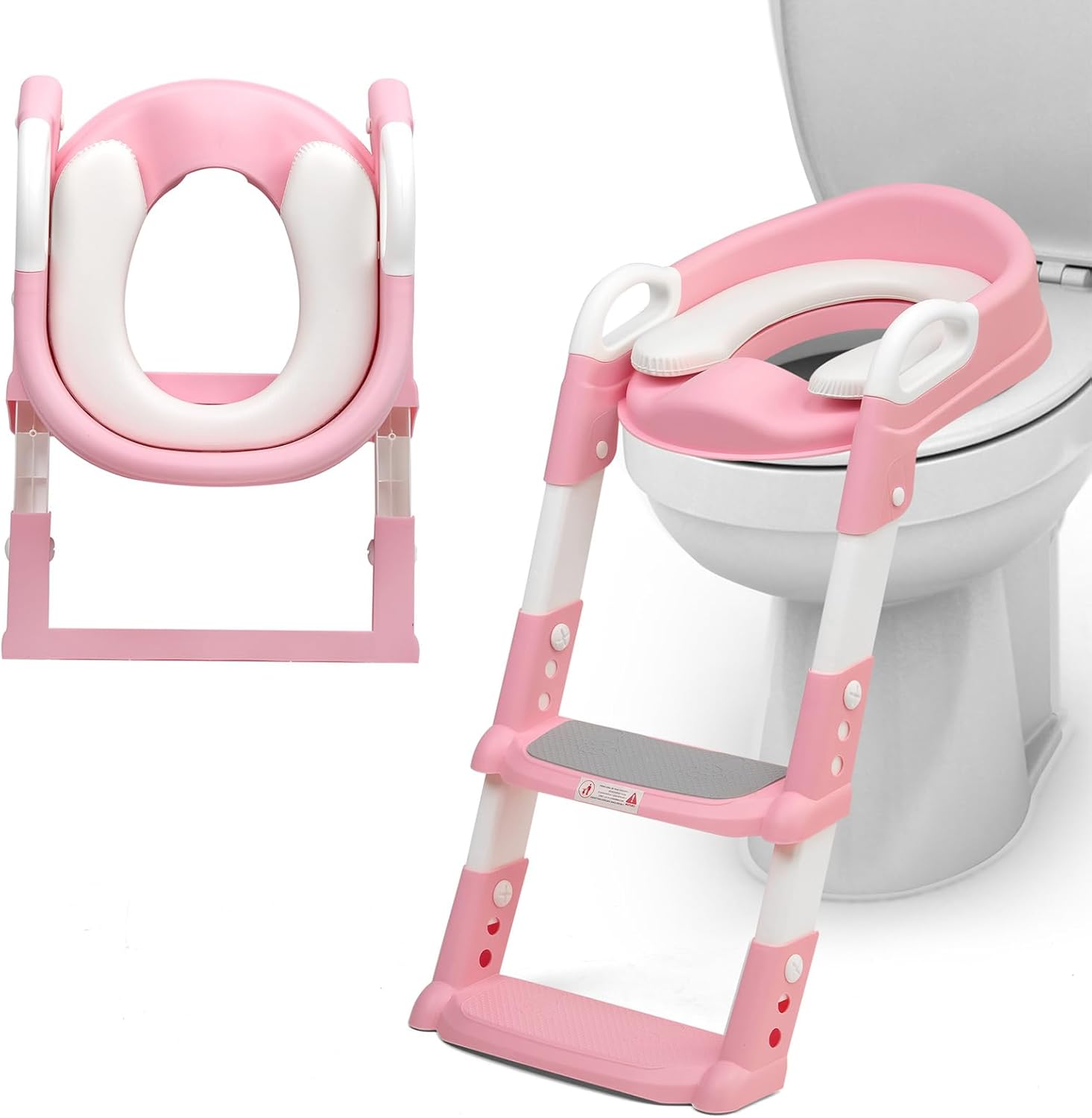 Crystals Portable Toddler Potty Training Seat with Step Ladder – Comfortable Child Toilet Seat for Boys & Girls, Foldable Anti-Slip Baby Urinal Chair for Kids Potty Training, Easy Step-Up for Home Use