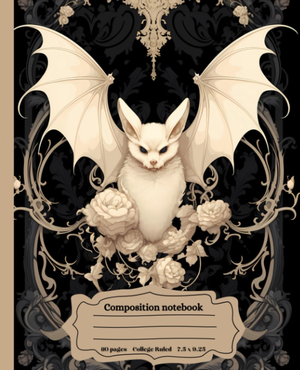 Gothic Bat Composition Notebook, College Ruled, 7.5 x 9.25, 110 pages