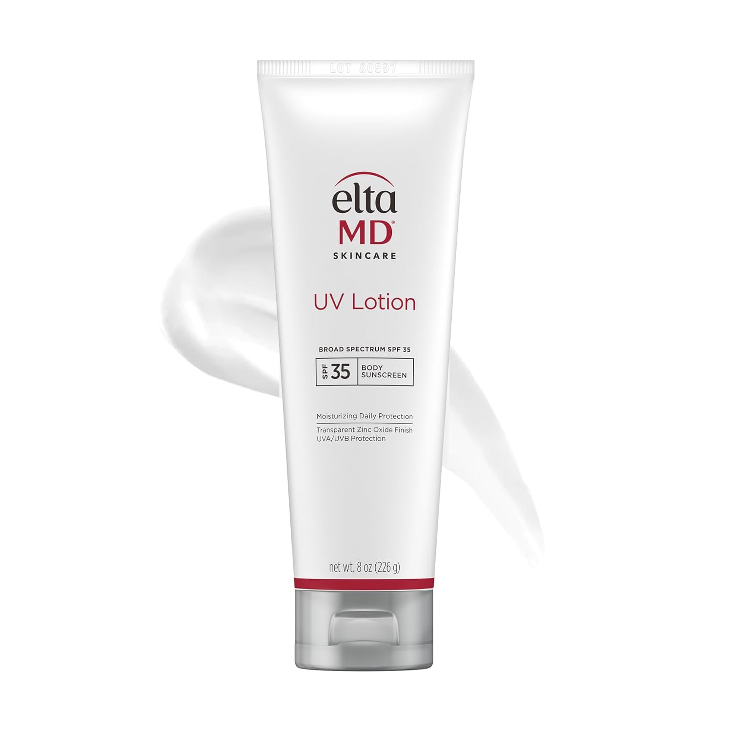 EltaMD UV Lotion Body Sunscreen, SPF 30+ Sunscreen, Body Lotion with SPF Made with Zinc Oxide and Hyaluronic Acid, 7.0 oz Pump