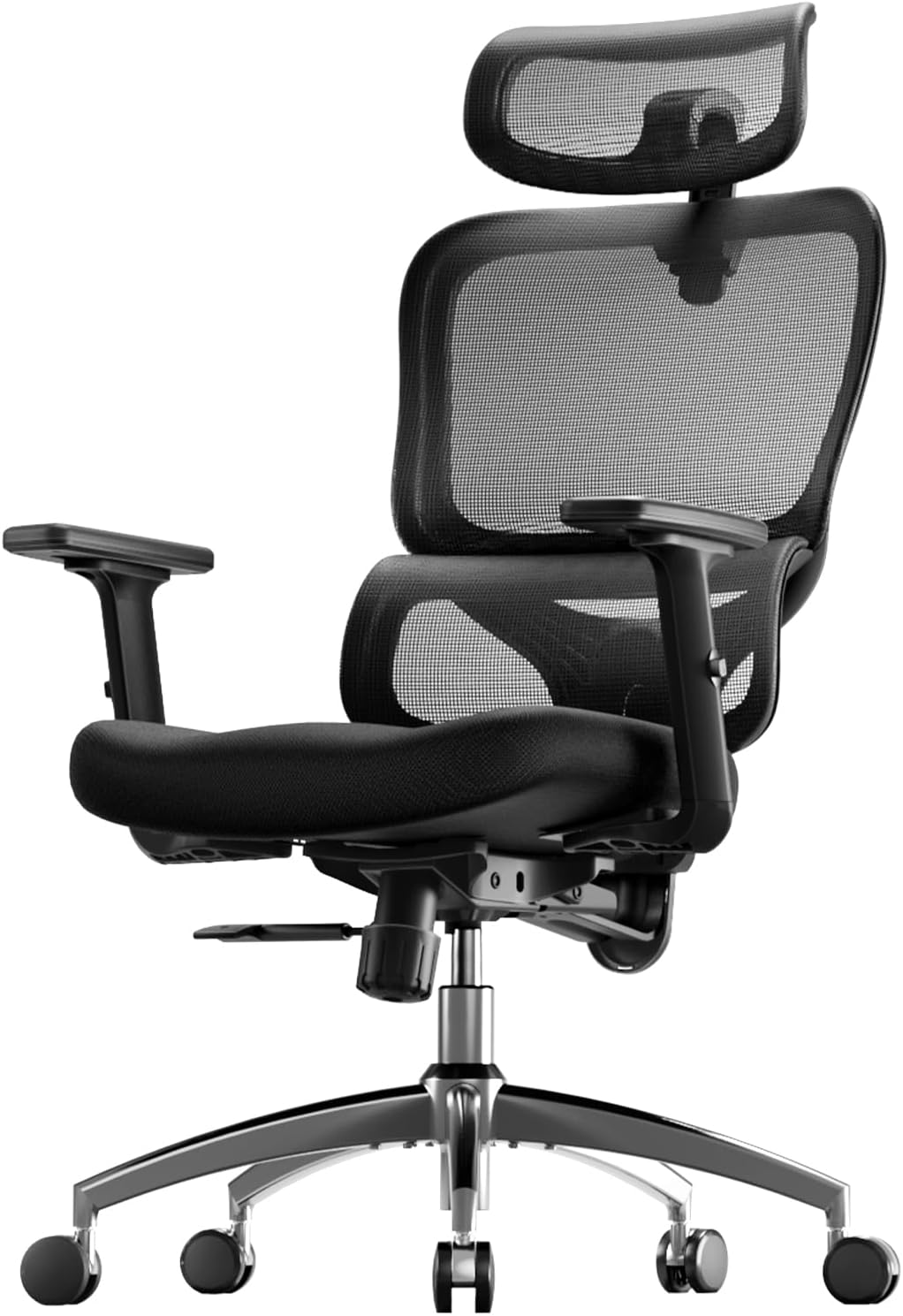 SIHOO Ergonomic Office Chair - Adjustable Desk Chair with 3D Dynamic Lumbar Support, Breathable Mesh Back, Adjustable Headres and PU Armrests for Home Office - (Black)