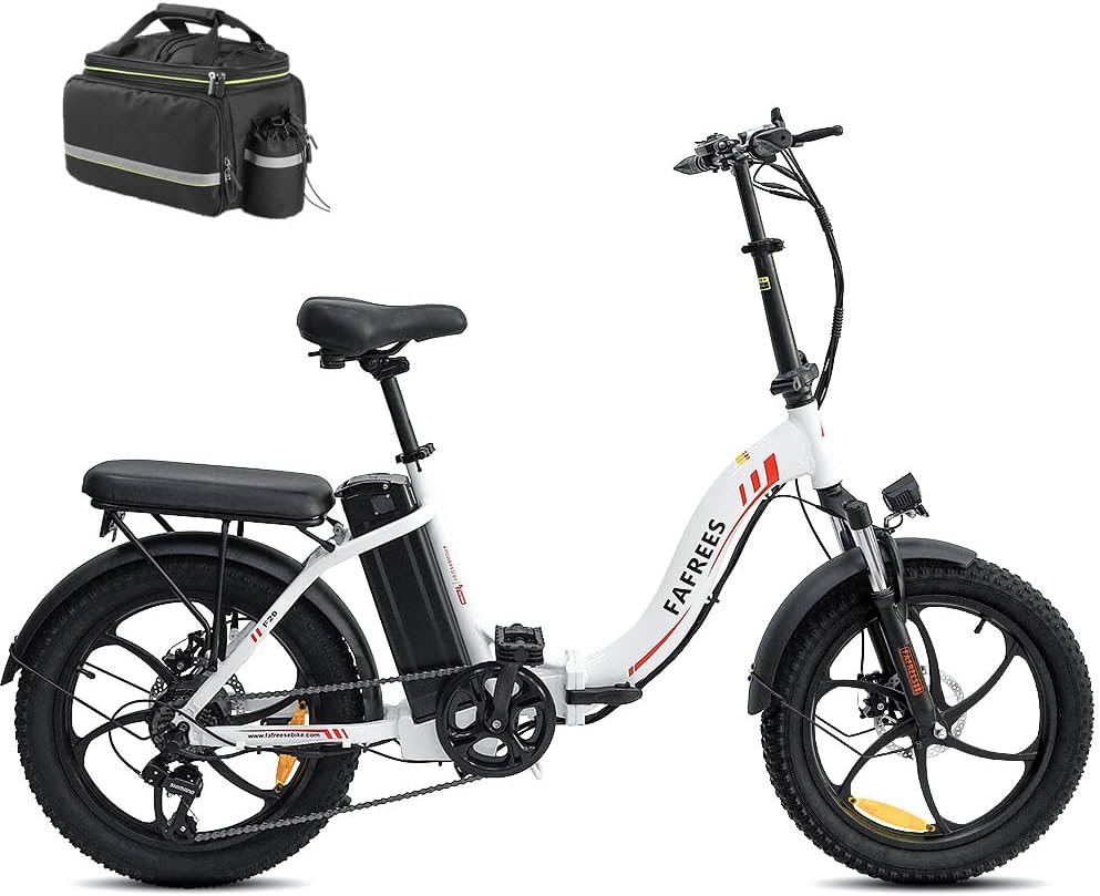 Fafrees Electric Bike, Folding Electric Bikes for Adults, 36V 16Ah Removable Battery Ebike for Man and Ladies, 20 * 3.0 INCHES Fat Tire 250W Electric Bikes for Beach and Snow, F20