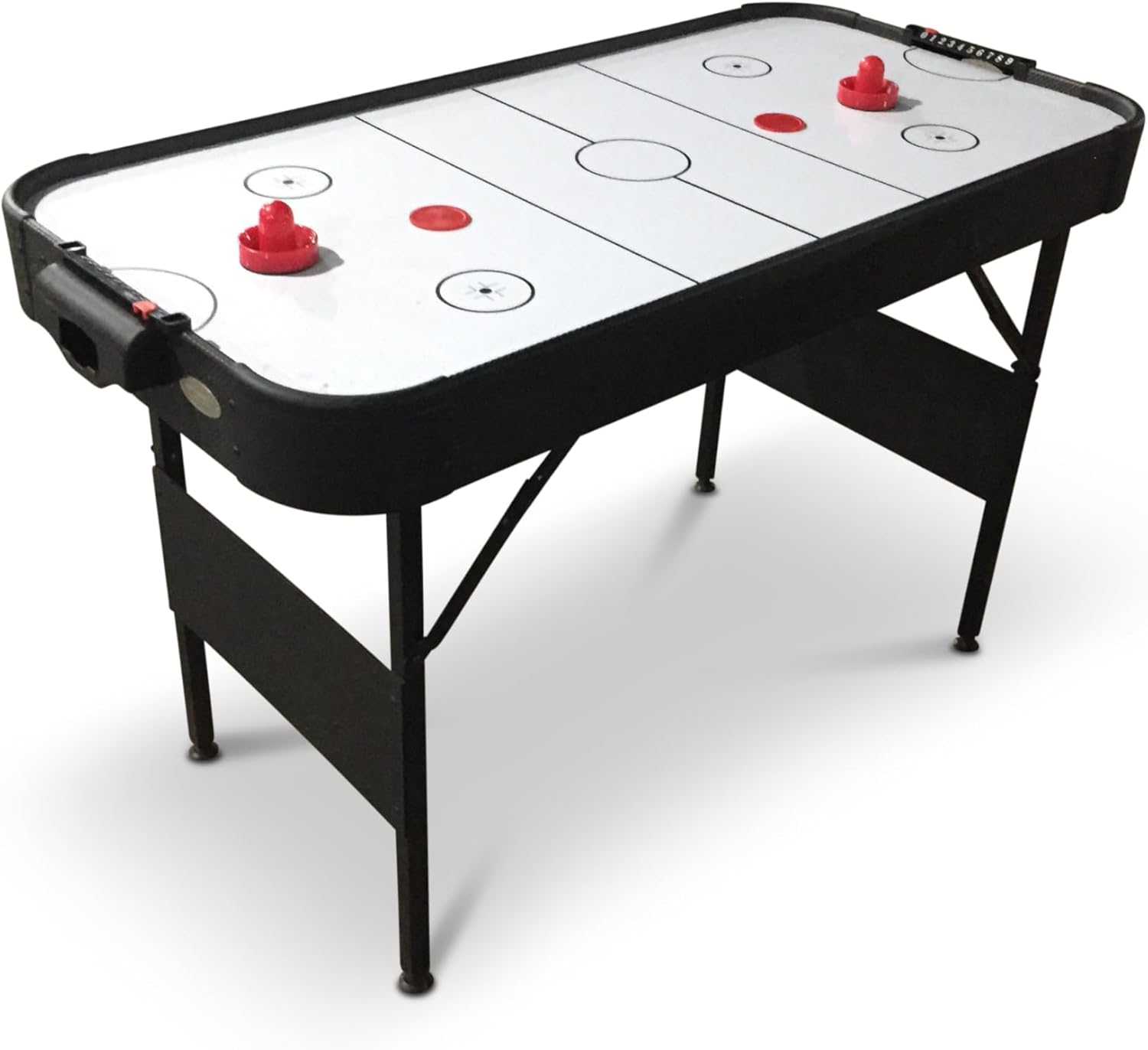 Gamesson Shark Folding Air Hockey Table - L 4 Ft | Manual Scorer | High-Gloss Surface | Folds for Easy Storage | Complete with Pucks & Pushers