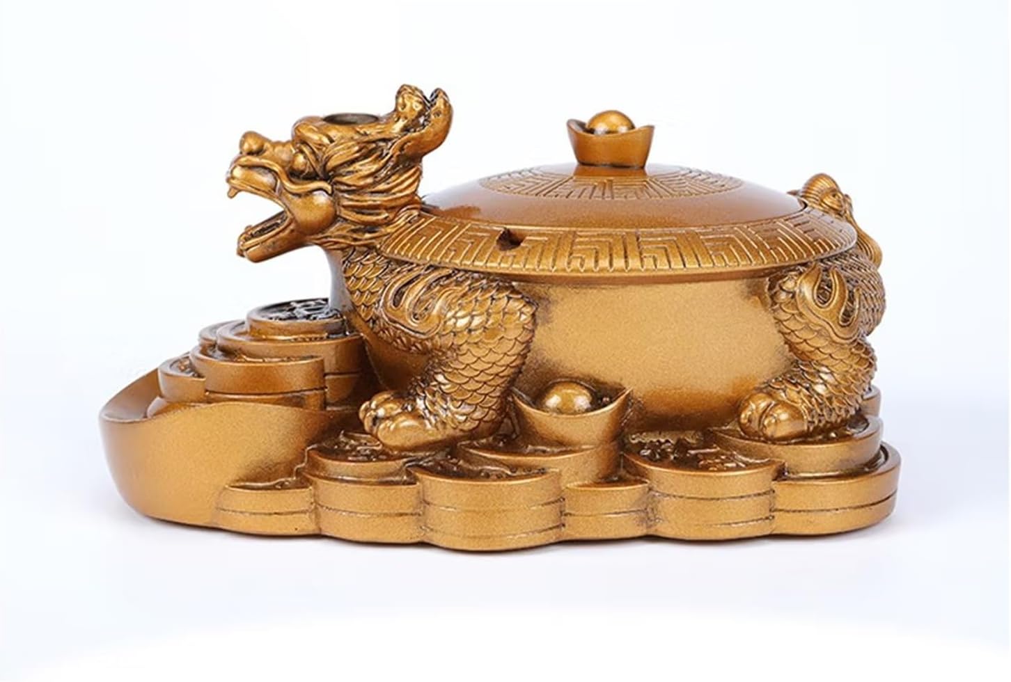 HEXEH Ashtray Vintage Ashtray with Lid Smokeless Waterproof Ash Tray Resin Ashtray for Cigarettes Home Office Backflow Incense Burner Home Decorations Ashtray On The Table
