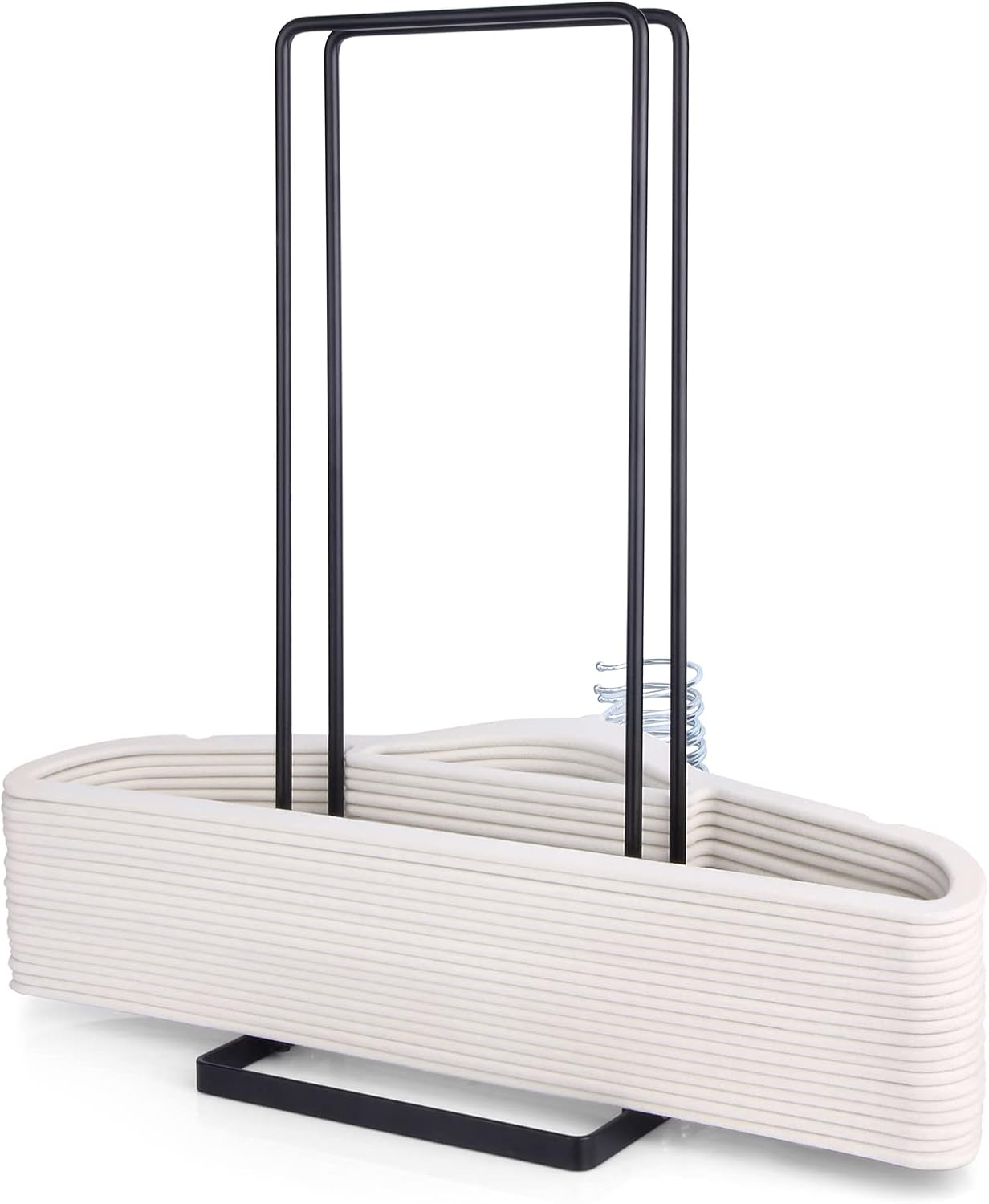 Hanger Organizer Stacker,Storage Rack Holds up to 58 Velvet Hangers for Closet & Laundry Room,Portable Hanger Holder Keeps Adult & Children's Hangers Neat & Tidy