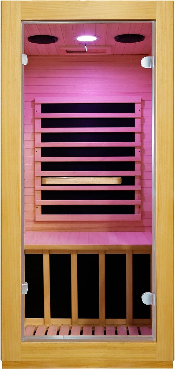 OUTEXER Infrared Sauna Room Indoor Saunas Home Obeche Wood 900W
