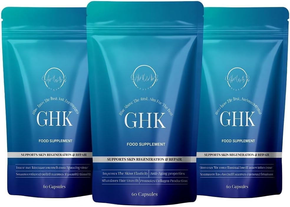 GHK-Cu Peptide Supplement – Copper Peptide Capsules for Hair, Skin & Nails – Cellular Health & Recovery Support – Samuals GHK CU Complex – 180 Capsules (3 Packs of 60 Capsules- 200mcg)