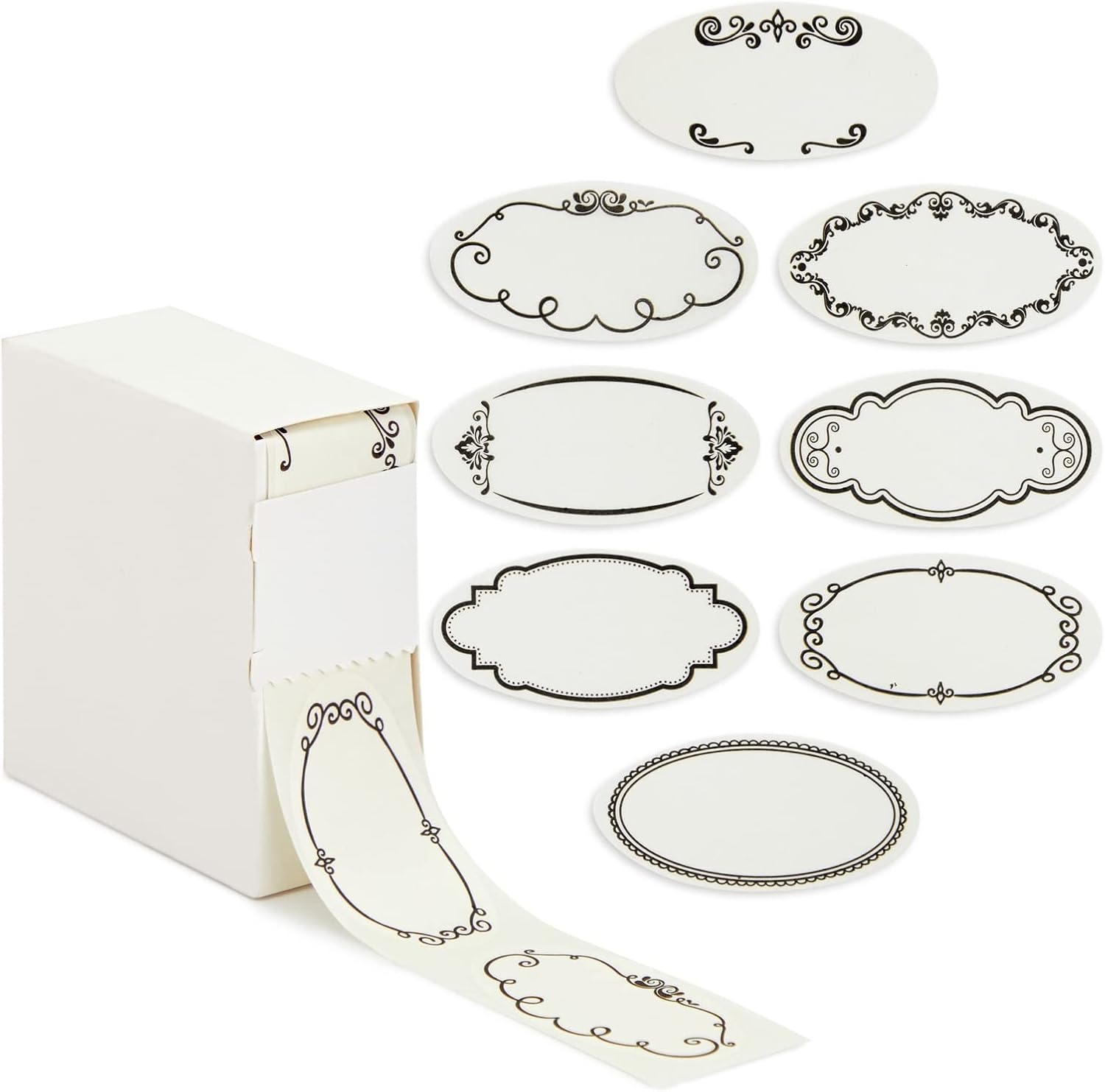 Juvale 300 Piece Dissolvable Labels for Food Storage Containers and Mason Jars, Stickers in 8 Designs for Labeling Kitchen and Pantry Canning Jar Labels (1 x 2.25 Inches)