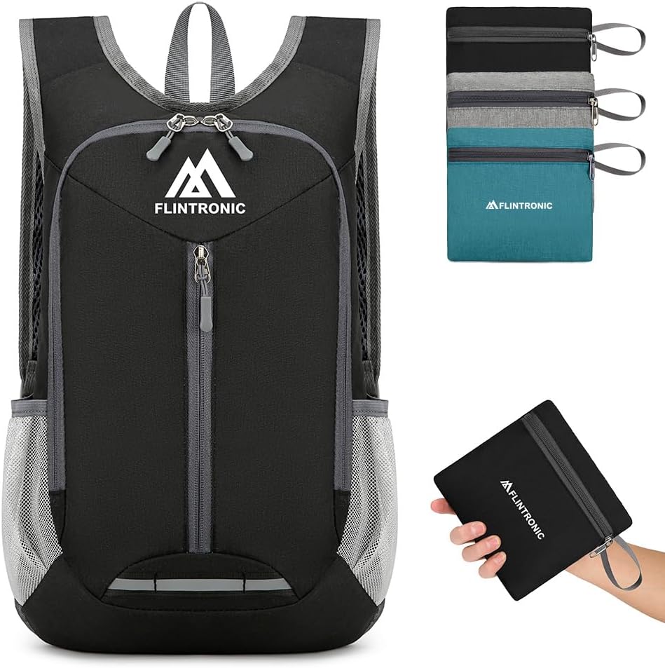 flintronic Foldable Backpack, Ultra Lightweight Rucksack, 16L Hiking Backpack, Unisex Packable Backpack For Men Women, Waterproof Travel Daypack For Outdoor Sport Biking Hiking Climbing