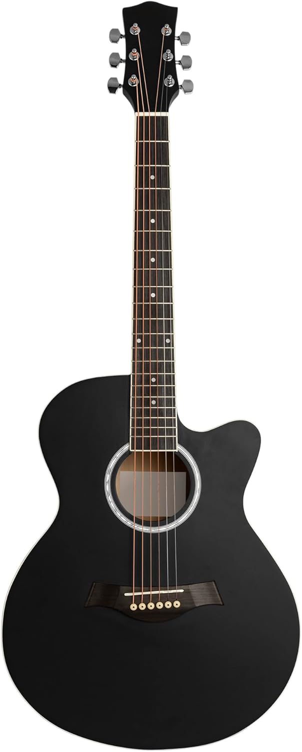 Full Size Acoustic Guitars with Steel Strings– Black Matte