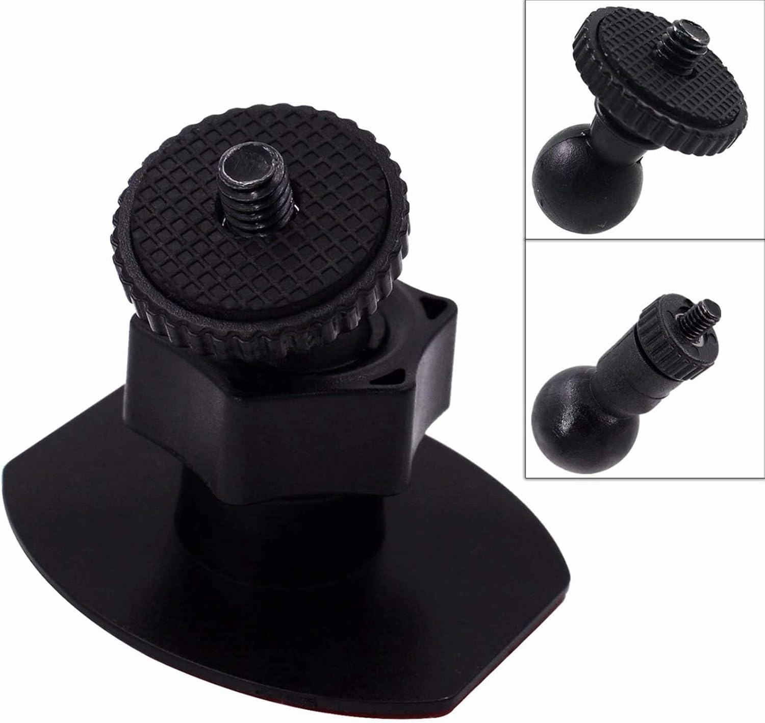CH01B 1/4" Thread Camera Mount Mini Double-Sided Adhesive in Dash Cam Mount Holder - Universal Tripod Permanent Holder Fits Sony/Ricoh/HP/GoPro/Oculus (M4 M6 Screw Join Ball Included)
