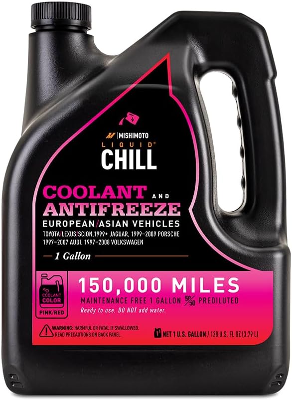 Mishimoto Liquid Chill® OE Coolant, Pink/Red, European/Asian Vehicles, 1 Gallon
