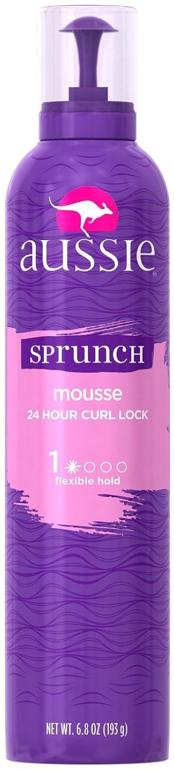 Aussie Sprunch Hair Mousse Plus Leave-In Conditioner, 6.8 oz