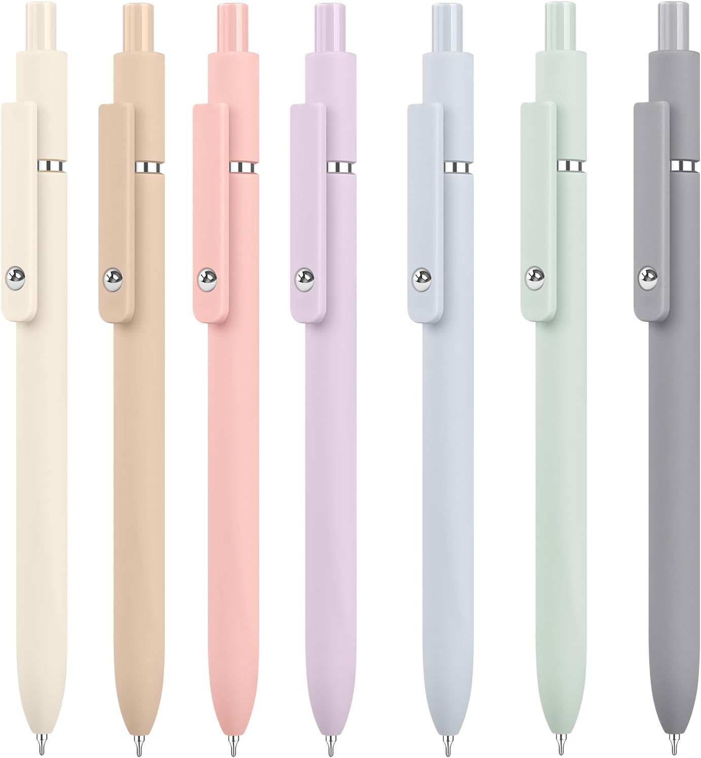 Vanhench 7Pcs Gel Pens with Soft Silicone Touch Barrel & Fidget Stress Ball, Multifunction Writing Fine Point Black Ink Pens, Cute Office Desk Accessories, Nurse School Supplies, Birthday Gifts