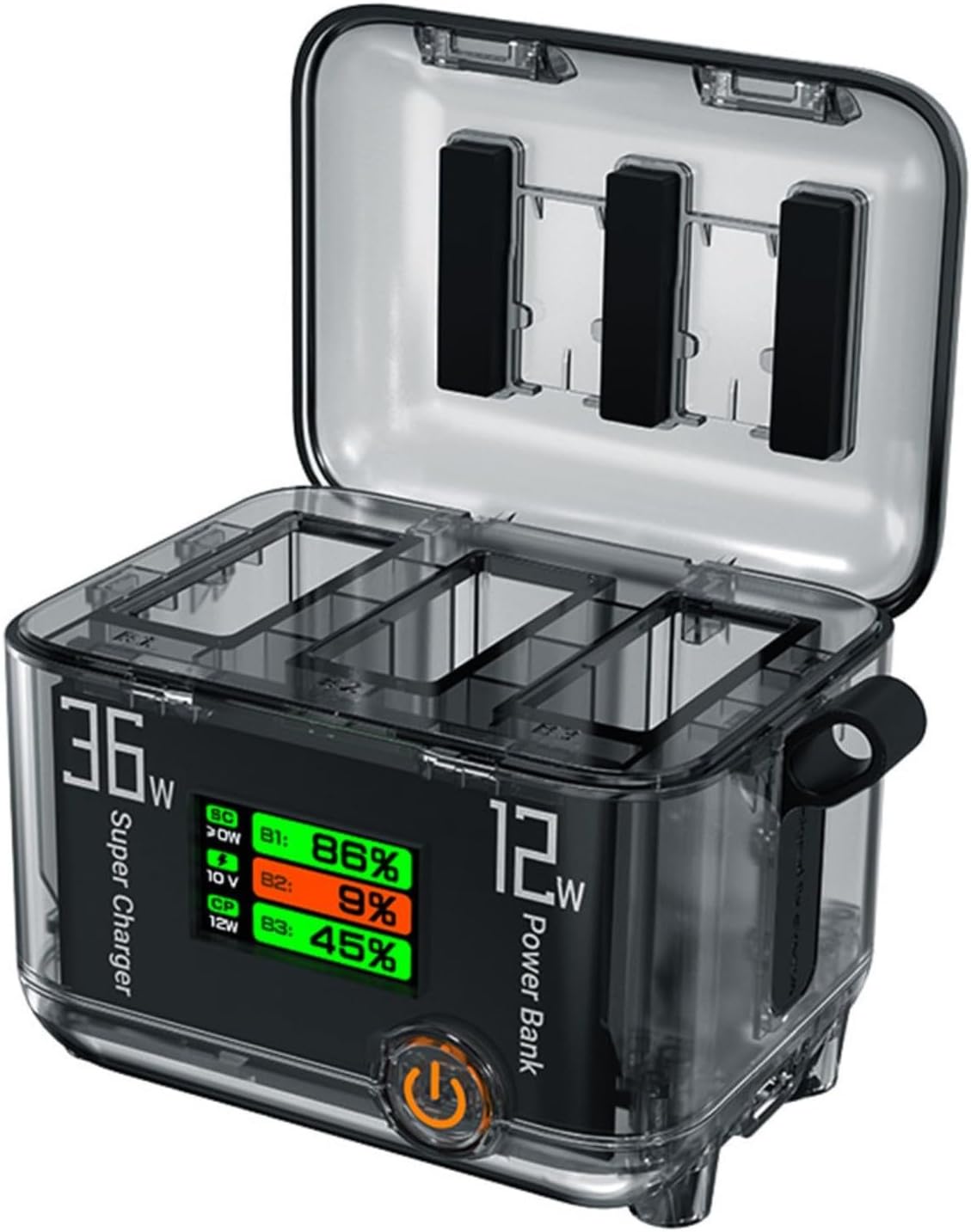 Battery Charging Manager For DJI Action 5Pro/4/3, 36W PD Fast Charger With 1.14" LCD Display, Dual-Mode Power Bank Function, Fireproof PC Shell For Osmo Action 5, Includes Data Cable