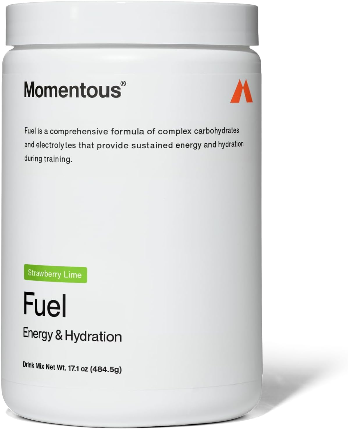 Momentous Fuel Intra-Workout Carbs & Electrolyte Drink Mix - Hydration Powder for Sustained Energy During Workouts - NSF Certified, GMO-Free, Gluten Free - 15 Servings, Strawberry Lime