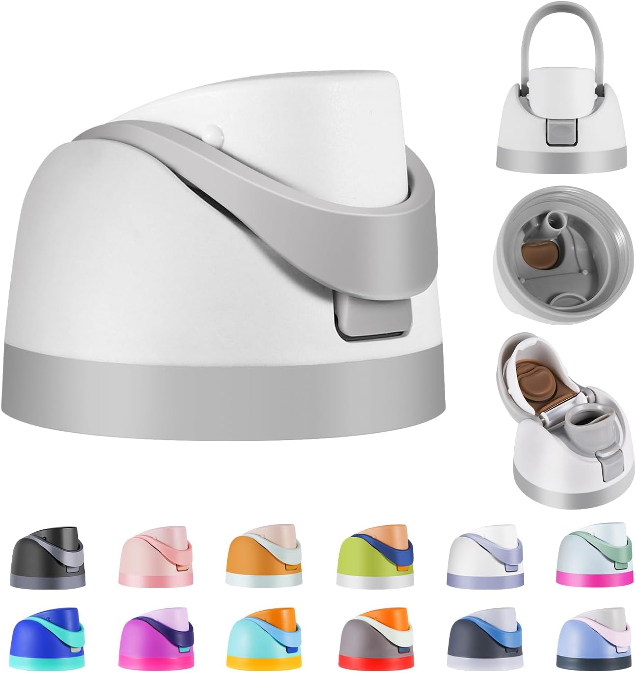 Replacement Lid for Owala Freesip Water Bottle, Compatible with Owala Lid and Cap,for 16oz 24oz 32oz 40oz Bottles,Leakproof Lids Accessory,One Button Water Bottle Top Replacement Cap,BPA-Free