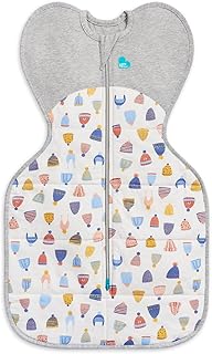 Love to Dream Swaddle UP Warm 2.5 TOG, White Happy Hats, Newborn 5-8.5lbs, Dramatically Better Sleep, Allow Baby to Sleep in Preferred Arms Up Position for Self-Soothing, Snug Fit Calms Startle Reflex