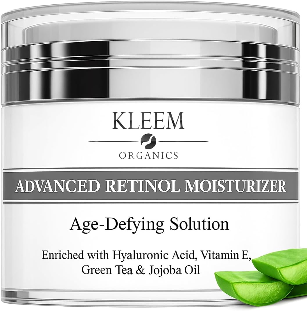 Kleem Retinol Night Cream – Anti Wrinkle Face Cream with Hyaluronic Acid & Panthenol – Anti Aging Cream for Fine Lines, Dark Spots & Uneven Skin Tone – Gentle Formula, 50ml