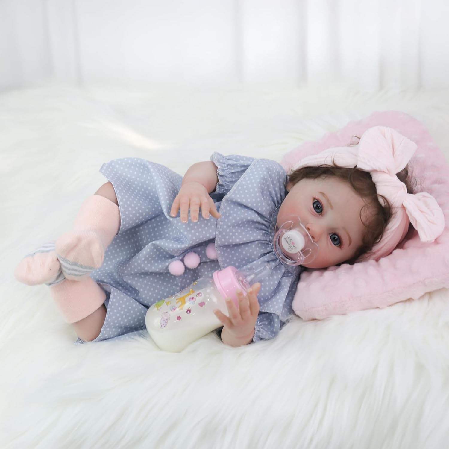 CHAREX Realistic Reborn Baby Doll – 18 Inch Real Life Lifelike Adorable Newborn Baby Girl, Handcrafted Soft Weighted Body, Accessories Gift Set for Kids Age 3+