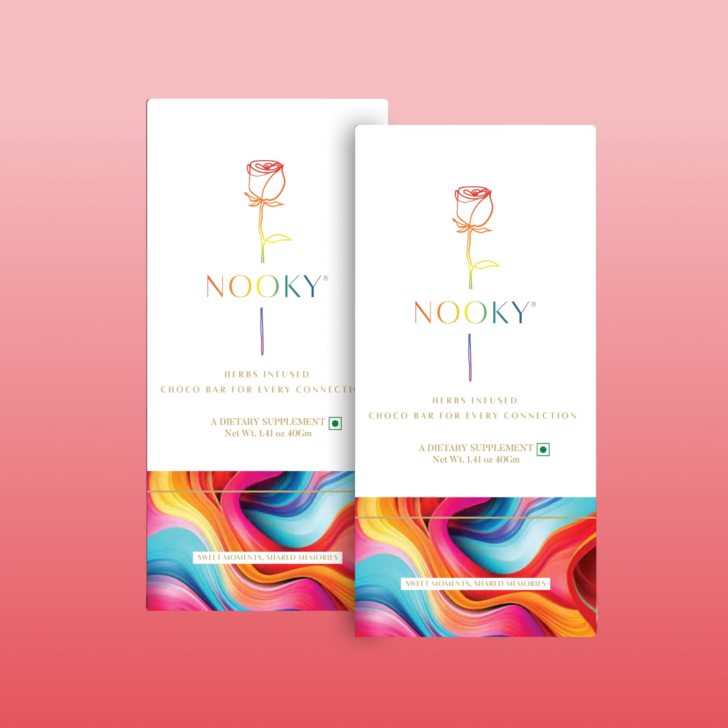 Nooky LGBTQ+ Special Couple Dark Chocolate (Pack of 2) | Mood Boosting Dark Chocolate | Vegan & Gluten-Free | Pride Gift | Gourmet Chocolate Treat | Romantic Gift for Couples | Premium Quality Chocolate