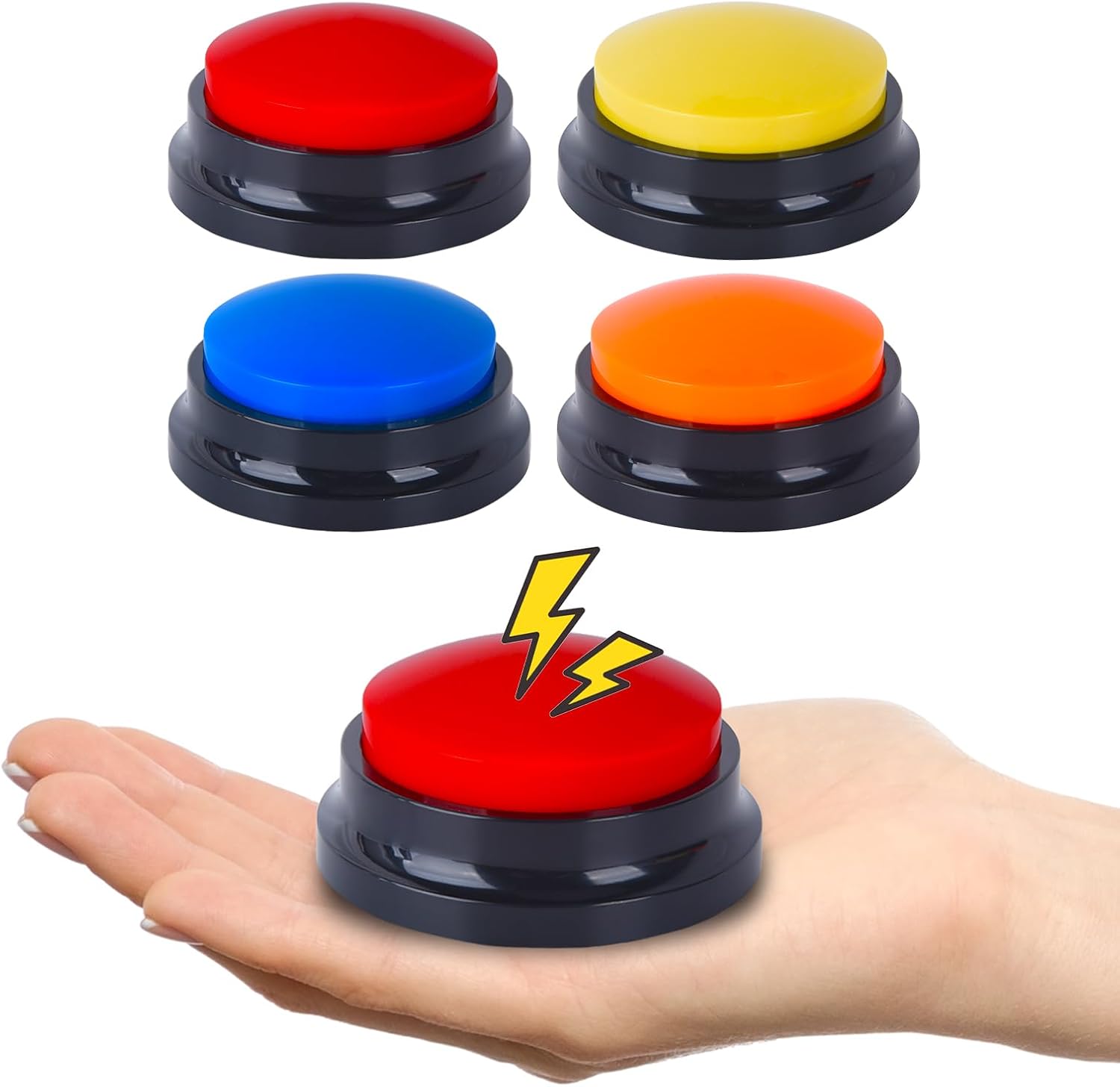 4 Pack Portable AAC Communication Devices for Autism Individuals with Communication Difficulties, Communication Device for Nonverbal Kids, Voice Recording Buttons for Schools, Home, Treatment Courses