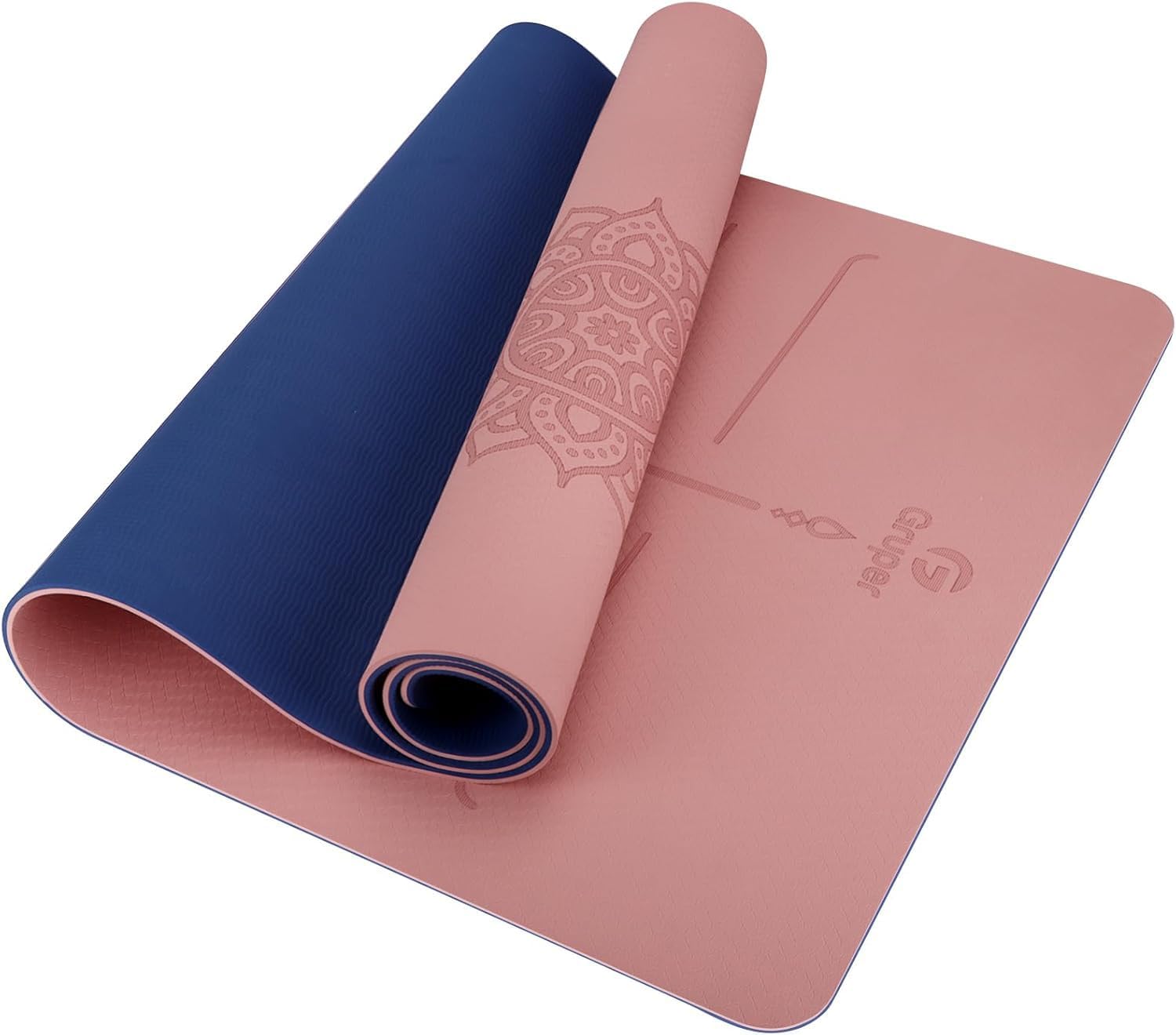 Yoga Mat Non Slip TPE Thick Yoga Mat with Alignment Mark, Large Size 72"L x 32"W x 0.32"Th or 0.24"Th, Anti-Tear Exercise & Fitness Mat for Yoga, Pilates & Floor Workouts
