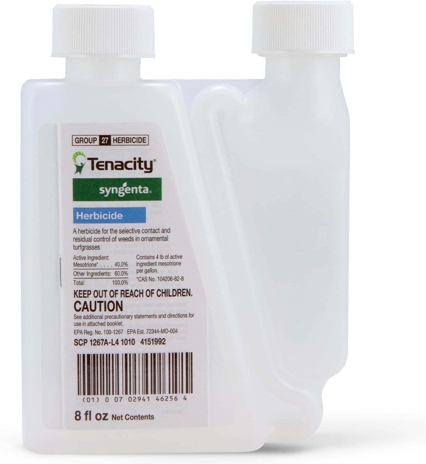 Syngenta Tenacity Herbicide - Pre-Emergent and Post-Emergent Weed Control, 8-oz. Liquid Weed Killer for Lawns and Turf Grasses, Active Ingredient Mesotrione Herbicide