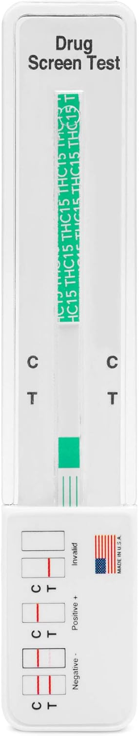20 Count - DrugExam Made in USA Most Sensitive Marijuana THC 15ng/mL Single Panel Drug Test Kit - Marijuana Drug Test with 15ng/mL Cut Level to Detect Any Form of THC (20)