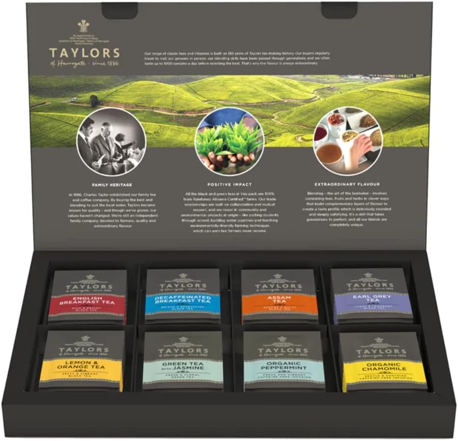 Taylors of Harrogate Assorted Speciality Teas Selection Gift Box, Father's Day Gift Set, 8 Flavours (Total of 48 Tea Bags)
