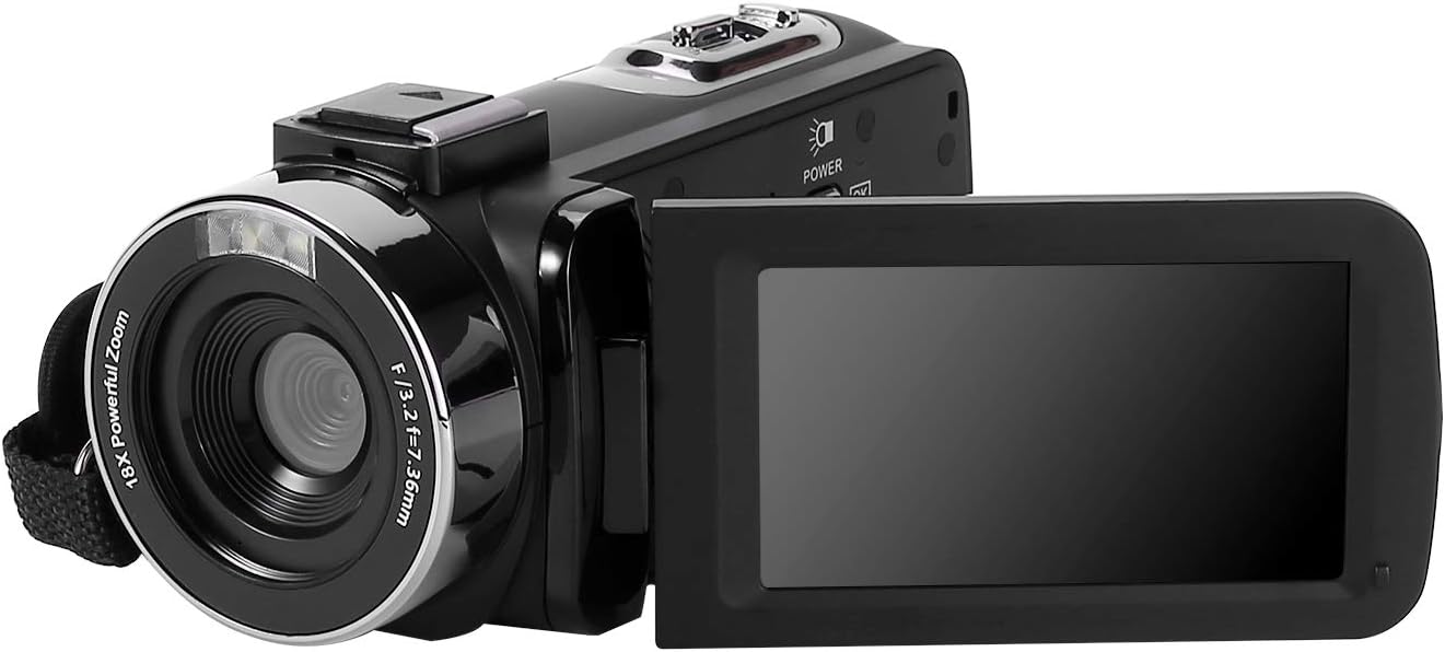 Video Camera Camcorder, Full HD 1080P 48MP Camcorder 16X Digital Video Camera