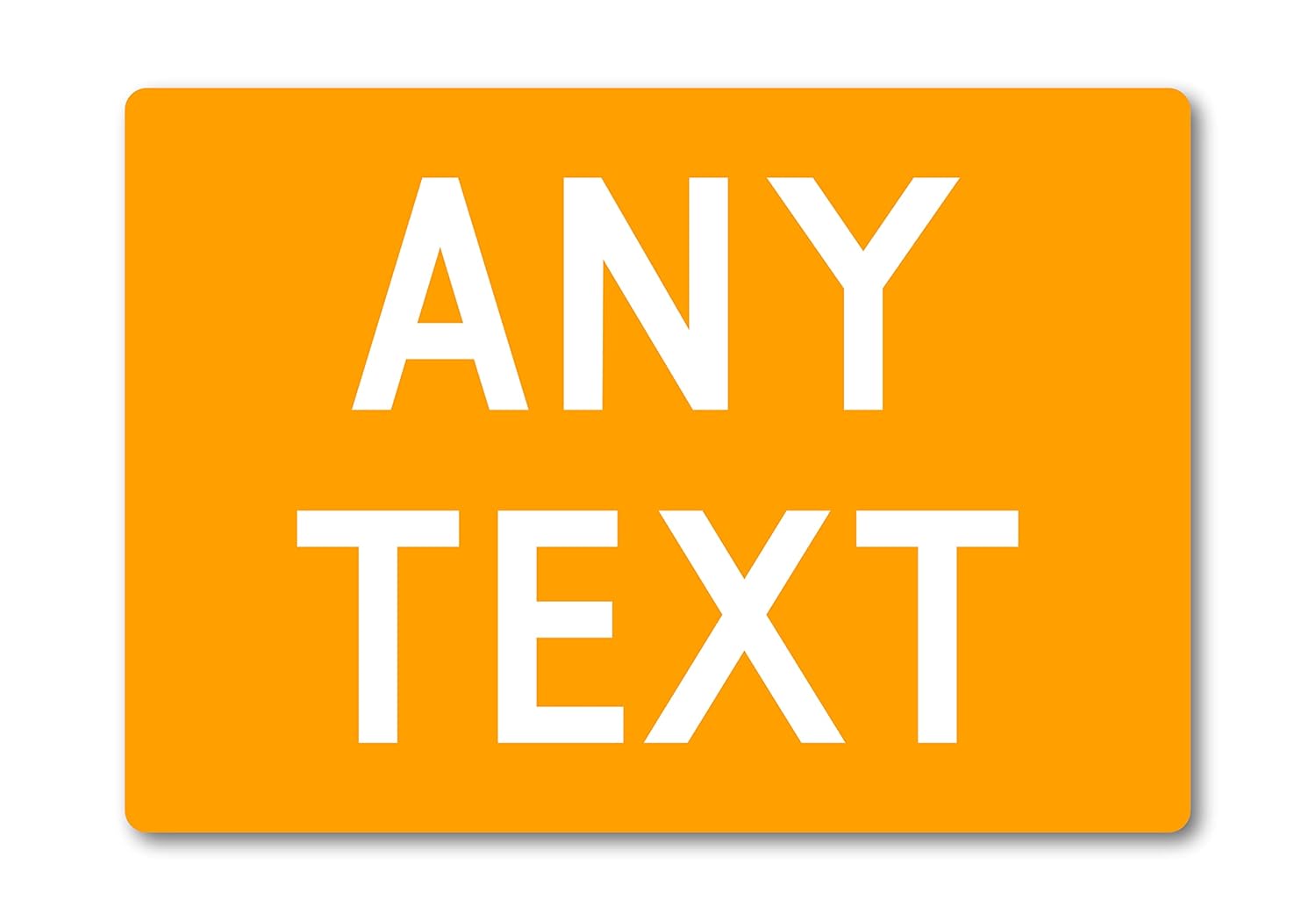 Personalised Any Text METAL Custom Sign Plaque. Indoors or Outdoors. 10 Colours, Various Sizes. Home Bar Man Cave Workshop Bedroom Address (A5 (197mm x 141mm), Orange)