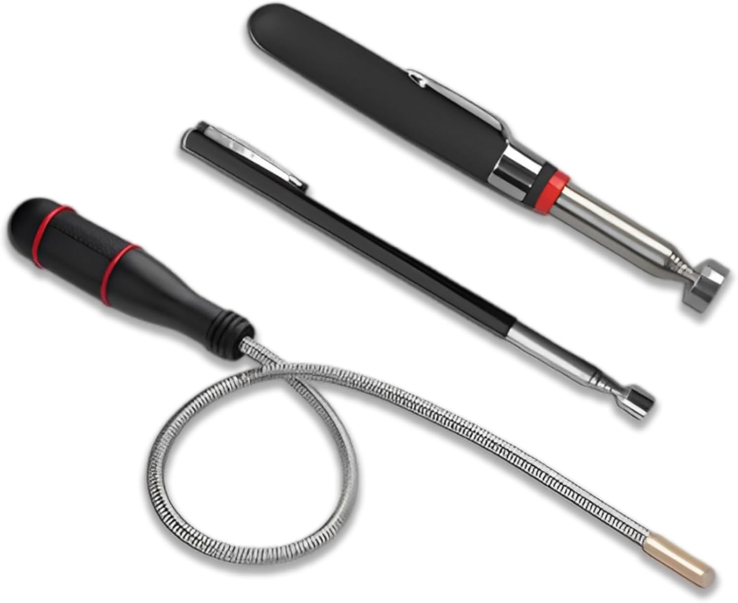 Daryunk 3 PCS Telescopic Pick Up Tools Rod, Including Flexible Magnetic Pickup, Telescopic Magnetic Rod, for Pickup Screws Nuts, Extending