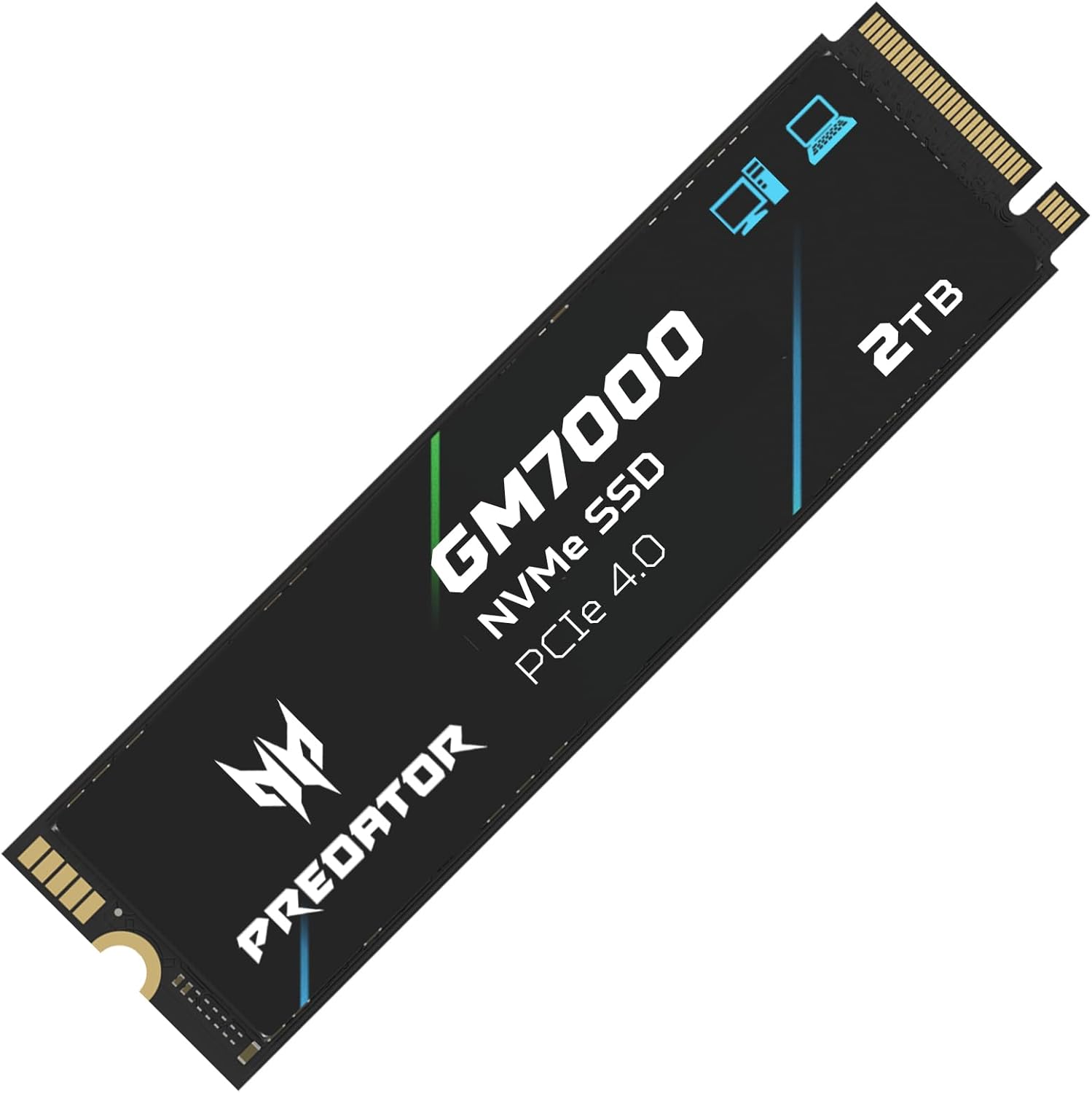 acer Predator GM7000 2TB SSD, PCIe Gen4x4 NVMe M.2 SSD with DRAM Cache, Up to 7400 MB/s, PCIe 4.0 Internal Gaming Solid State Drive for PS5 Storage Expansion