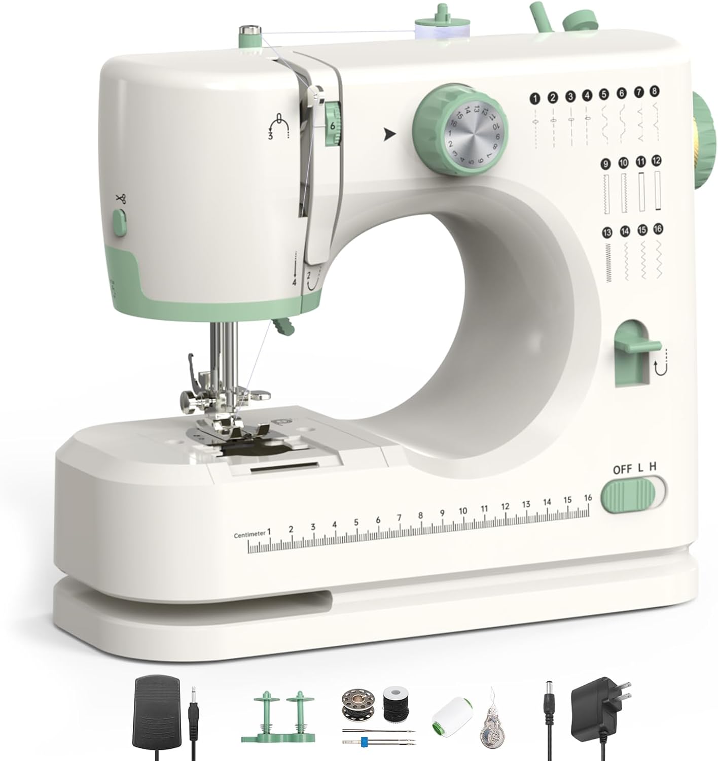 Sewing Machine for Beginners,Double Needle Sewing Machine for Adults,16 Strings of Weaving Dreams,Adjustable Sewing Speed,Suitable for Daily Sewing at Home.