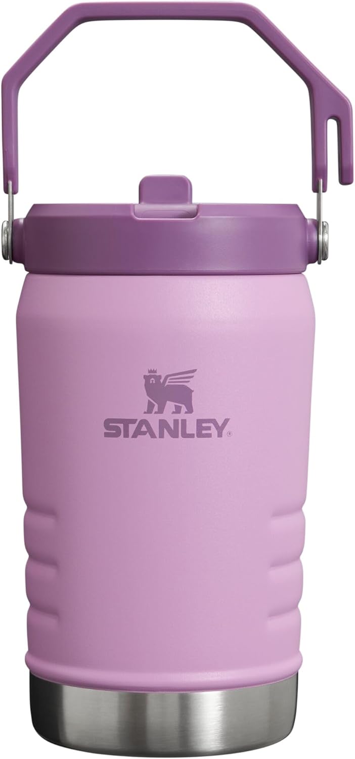 Stanley IceFlow Flip Straw Jug with Handle 40 oz| Twist On Lid and Flip Up Straw | Leak Resistant for Travel and Sports | Insulated Stainless Steel | BPA-Free | Lilac