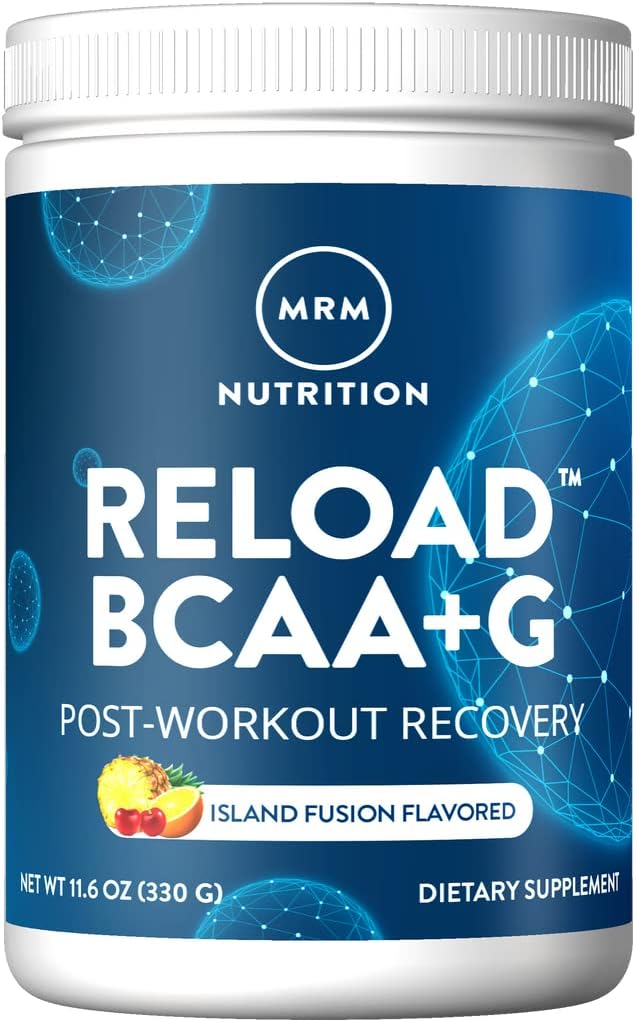 MRM Nutrition Reload BCAA+G Post-Workout Recovery| Island Fusion Flavored| 9.6g Amino Acids| with CarnoSyn®| Muscle Recovery| Keto Friendly| 26 Servings