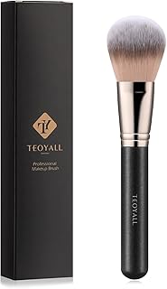 TEOYALL Setting Powder Brush, Ultra Plush Fluffy Synthetic Bristles Powder Makeup Buffing Brush for All-Over Powder Application with Powder Bronzer Foundation