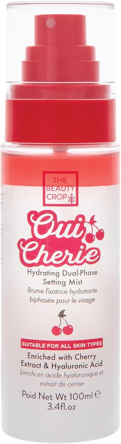 The Beauty Crop Oui Cherie Mist - Hydrating Dual-Phase Setting Spray with Cherry Extract and Hyaluronic Acid, Vegan Friendly - 100 ml