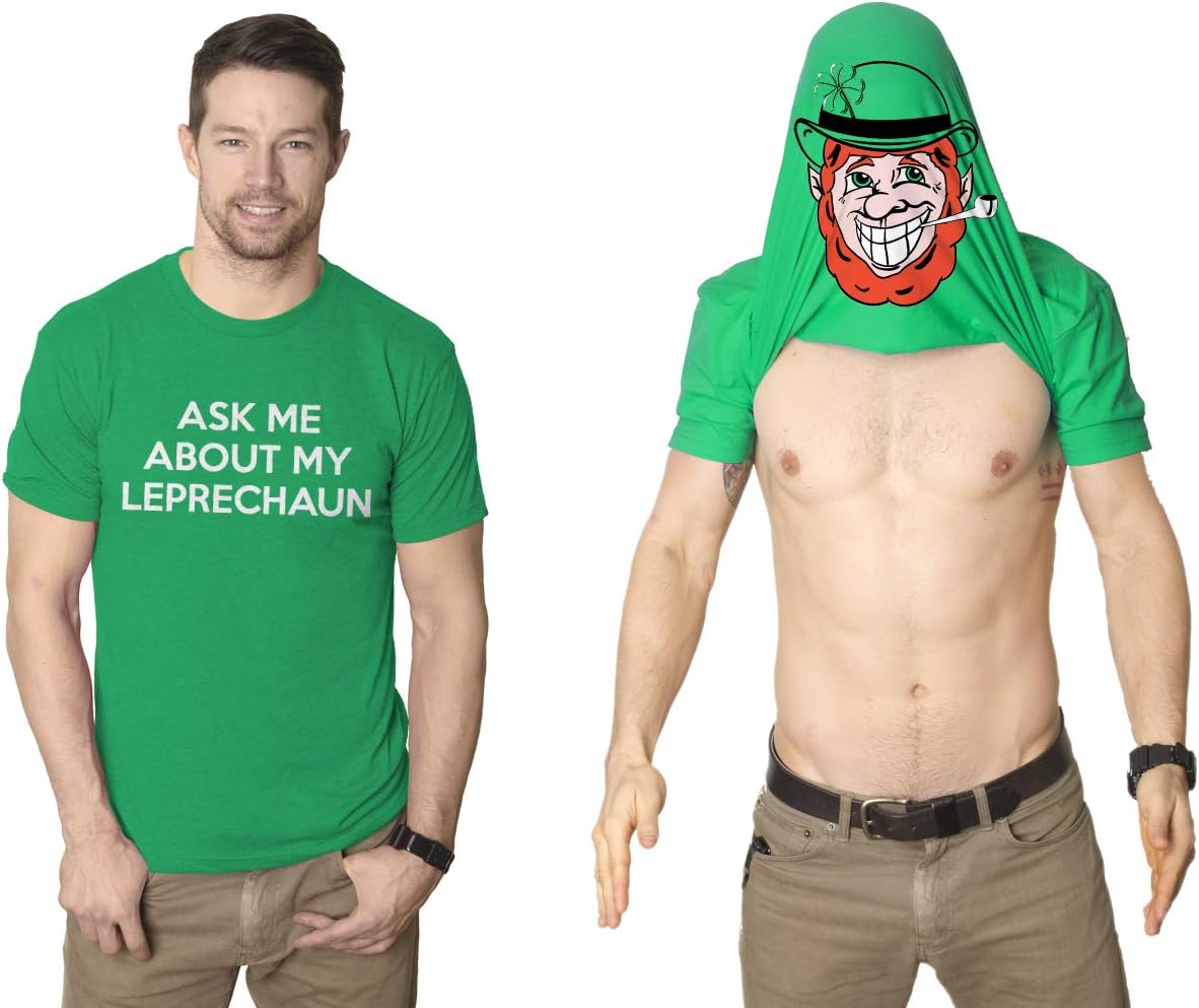 Mens Saint Patricks T Shirt Funny Irish Tees Cool Party Tees
