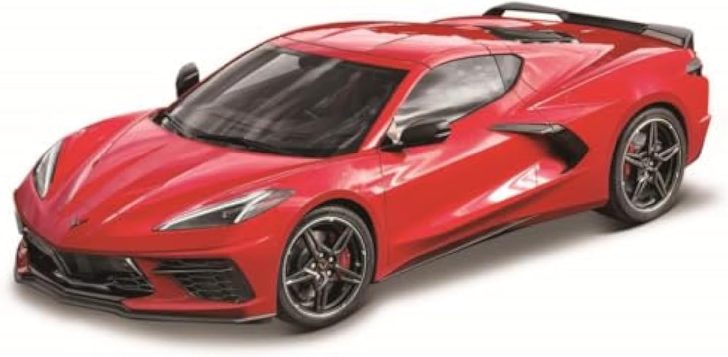 Maisto 2020 Chevrolet Corvette Stingray C8 Dark Gray Metallic with Racing Stripes 1/18 Diecast Model Car