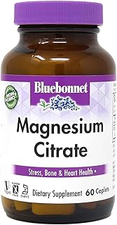 Bluebonnet Nutrition Magnesium Citrate (400mg of Magnesium)- Maximum Absorption - Supports Immune Health & Energy Production - Soyfree, Gluten-Free, Non-GMO, Kosher, Dairy Free, Vegan, 60 Caplets