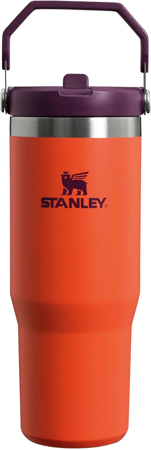 STANLEY Flip Straw Tumbler 1.0 Water Bottle With Straw 0.89L - Keeps Cold For 12+ Hours - Easy To Carry - Dishwasher Safe - Stainless Steel Thermal Flask - BPA-Free Travel Mug