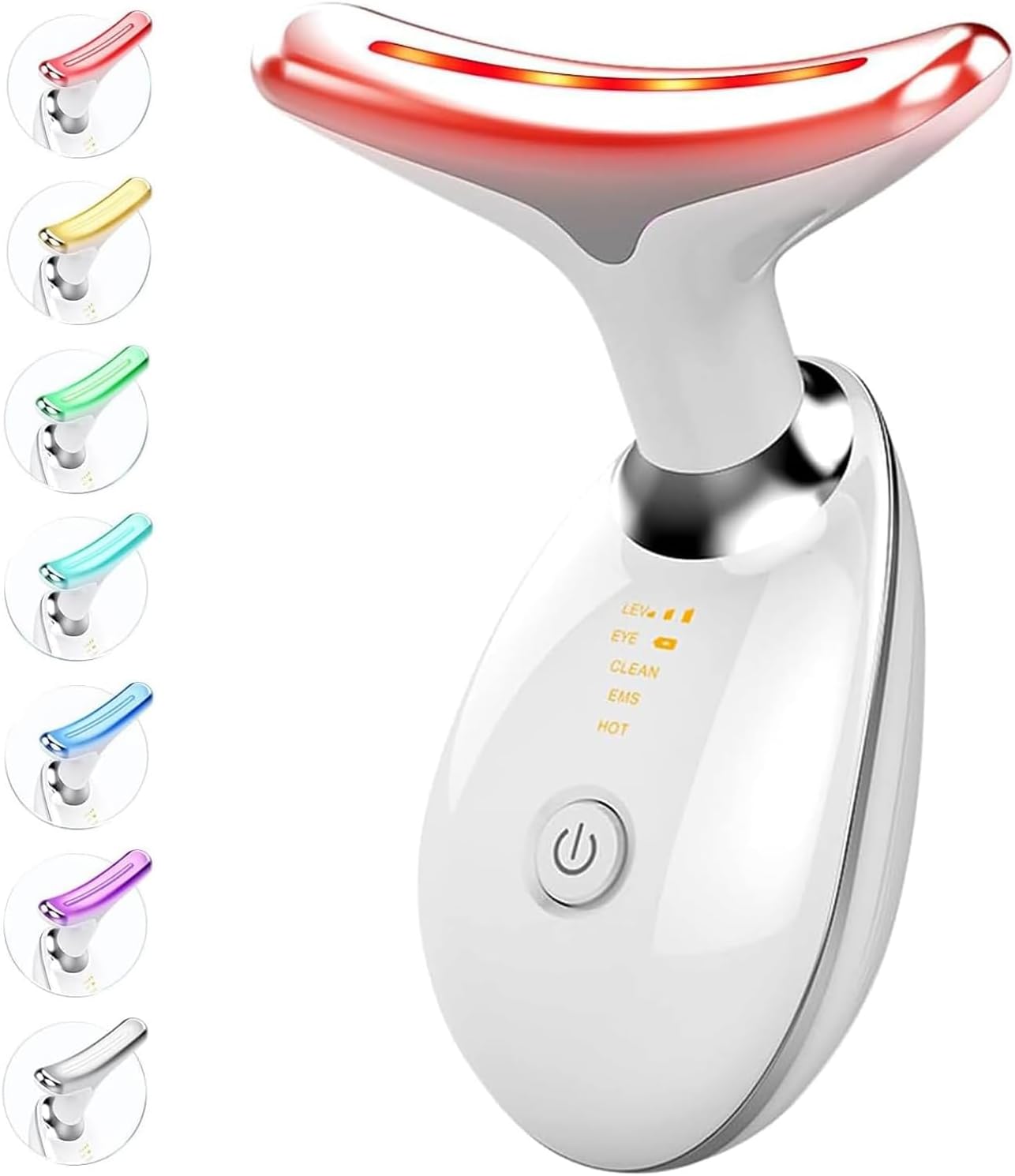 Face Massager,2025 New Upgrade Skin Tightening Anti-Wrinkle Beauty Toning Device,Anti-Aging Neck Eye Massager with 7 Colors 3 Modes,Neck Lifting EMS Massage Face Toning Firming