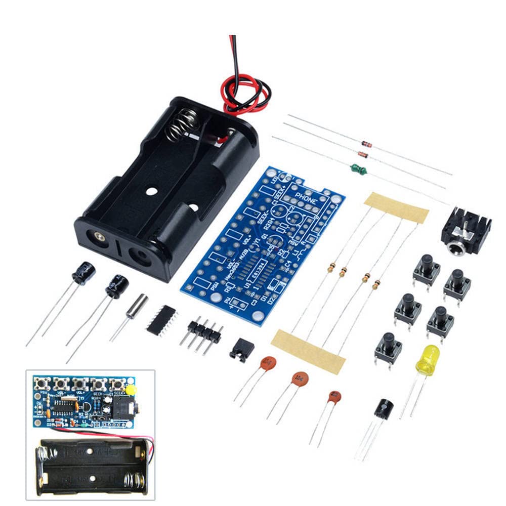 76MHz-108MHz Wireless Stereo FM Radio Kit Audio Receiver PCB FM Module Kits Learning Electronics for DIY DC 1.8V-3.6V