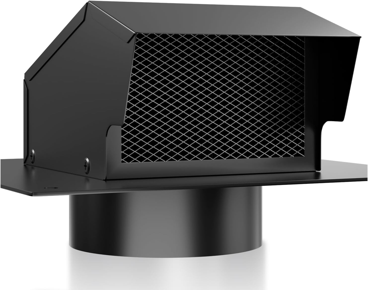 8 Inch Roof Vent Cap, Removable Roof Exhaust Vent with Damper for Ventilation System, Durable Stainless Steel Vent Cover for Houses Kitchen Bathroom, Rainproof and Snowproof, Black