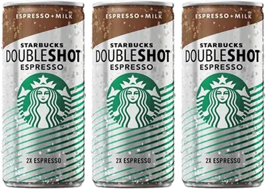 Starbuxks Double Shot Espresso Arabica Chilled Ice Coffee + Milk Cold Natural Energy Drink 200ml x 3 with Welari Thank You Card | (3pack) (3x200ml)