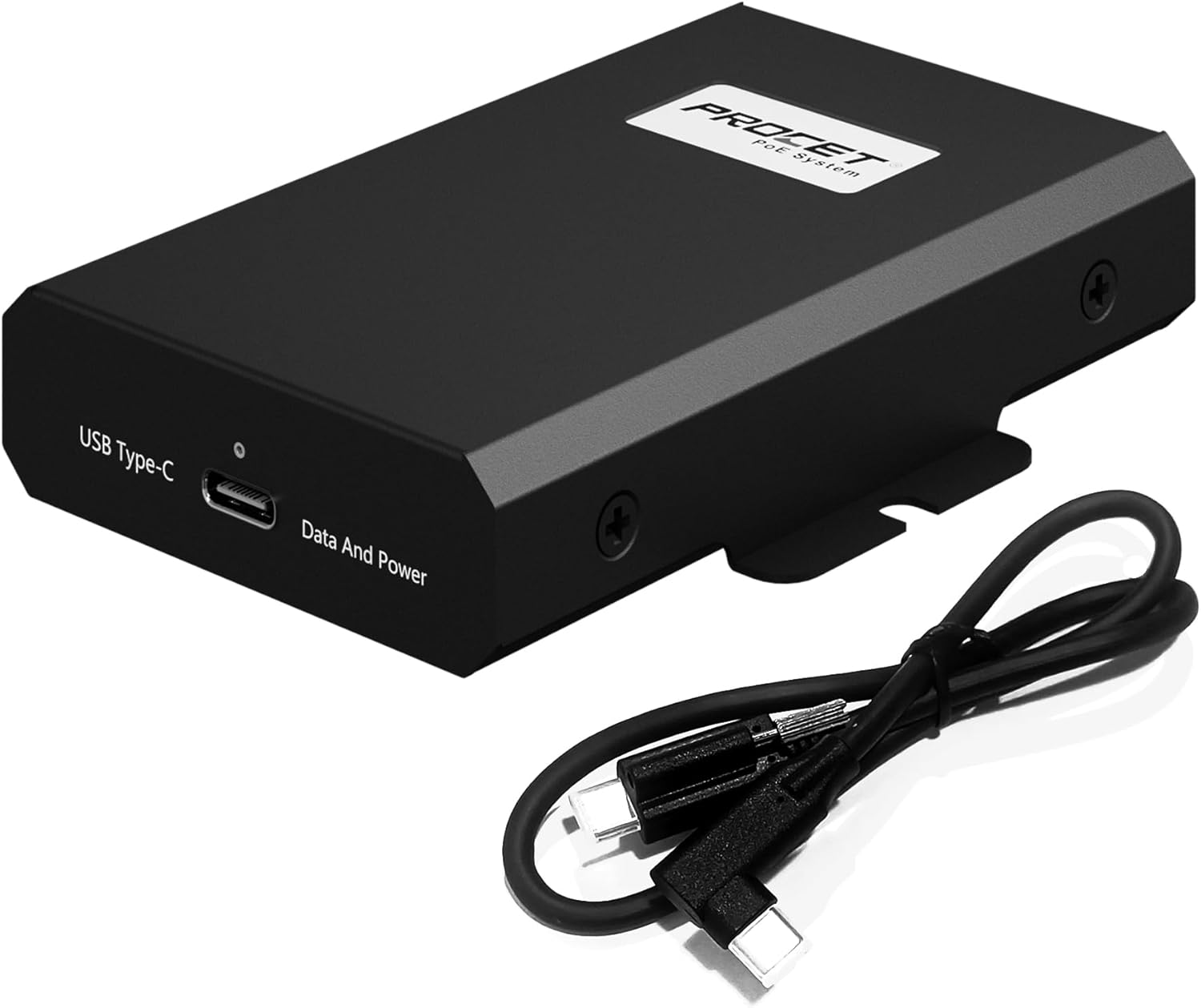 PROCET Gigabit PoE over USB C Converter 5V 9V 12V 15V 20V up to 23W PoE RJ45 to C Type Power Supply with Network Adapter, Wide Temp -20°C to 55°C for Tablet, iPad, Laptop, Home Assistant, VR, Speaker