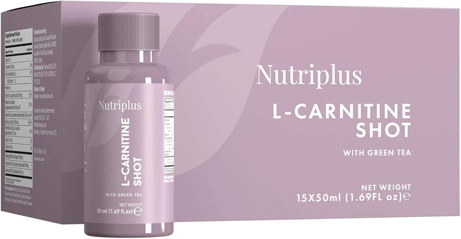 FARMASi Nutriplus L Carnitine Shot Drink, Non GMO, Sugar Free, 1.69 fl oz