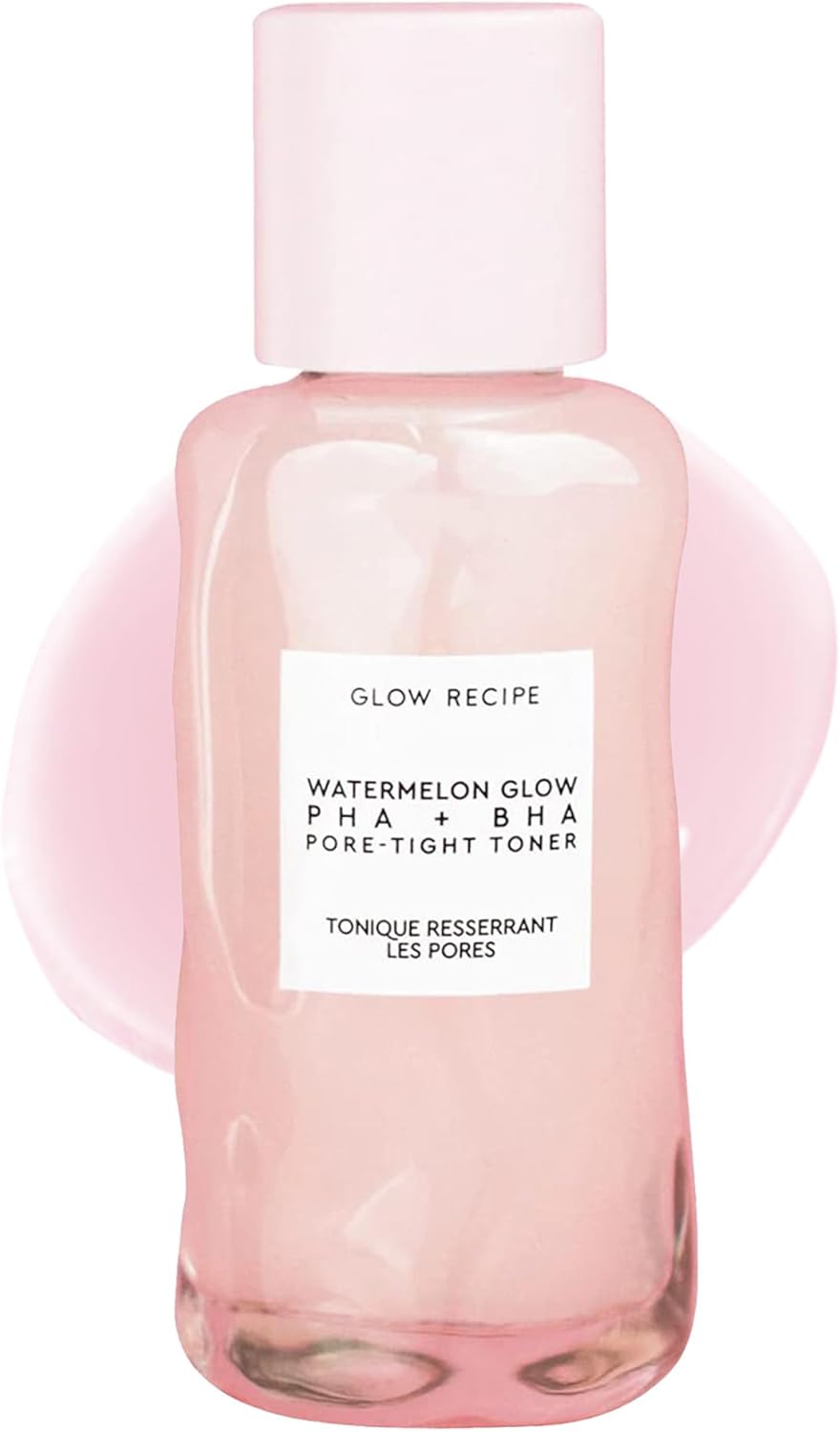 Glow Recipe PHA + BHA Face Toner - Facial Toner, Pore Minimizer & Gentle Face Exfoliant for Glass Skin - Exfoliating, Tightening & Hydrating Skin Care with Hyaluronic Acid & Watermelon (40ml)